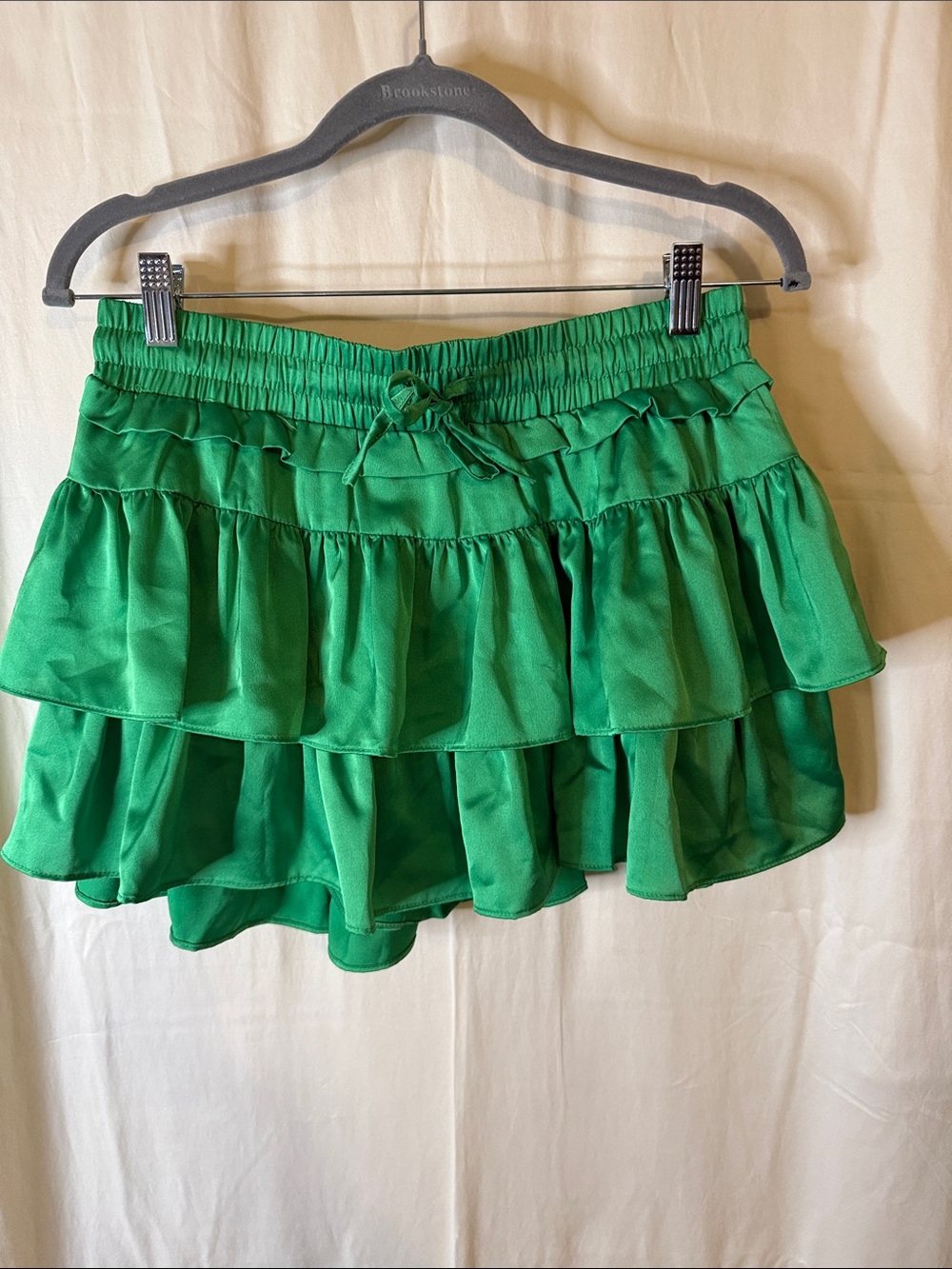 Day + Moon Green Tiered Ruffle Skort